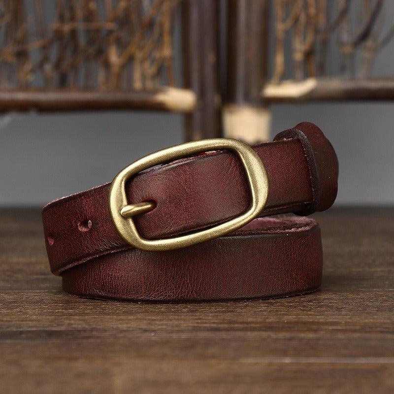 Modern Office Leather Belt For Women, Pibamen Model - Leather Purse Backpack