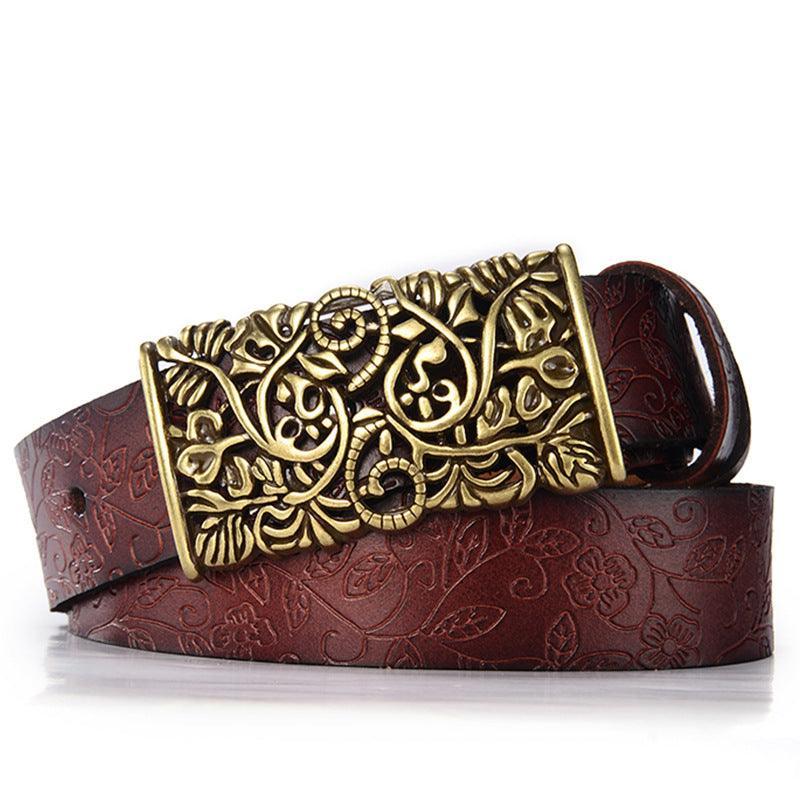 Unique Custom Leather Belt For Women, Rusudan Model - Leather Purse Backpack