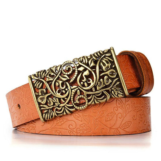 Unique Custom Leather Belt For Women, Rusudan Model - Leather Purse Backpack