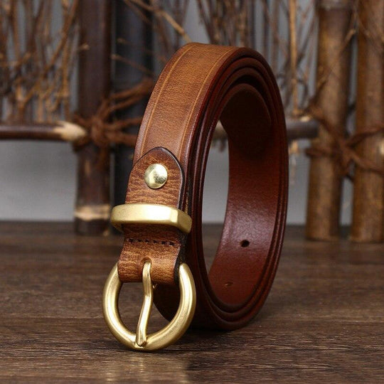 Elegant Formal Leather Belt For Women, Taria Model - Leather Purse Backpack