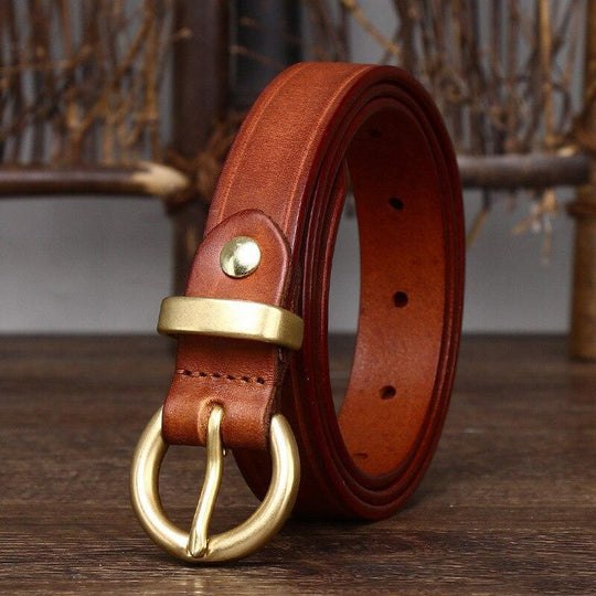 Elegant Formal Leather Belt For Women, Taria Model - Leather Purse Backpack