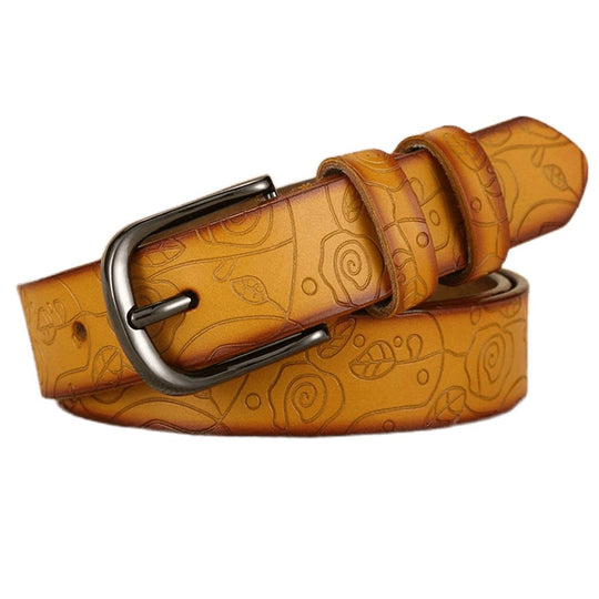 Classic Modern Leather Belt For Women, Venunia Model - Leather Purse Backpack