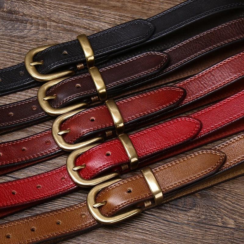 Minimalist Leather Belt For Women, Vishal Model - Leather Purse Backpack