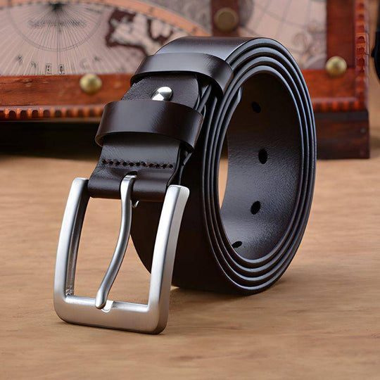 Full Grain Leather Belt For Men, Elegant Model - Leather Purse Backpack