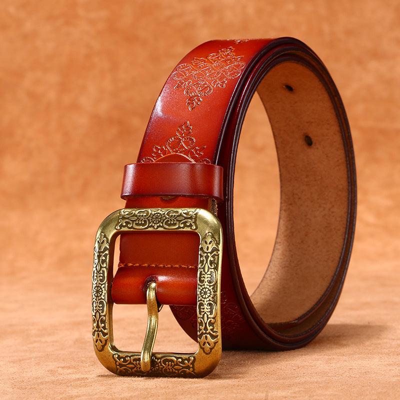 Bohemian Style Leather Belt For Women, Itzel Model - Leather Purse Backpack