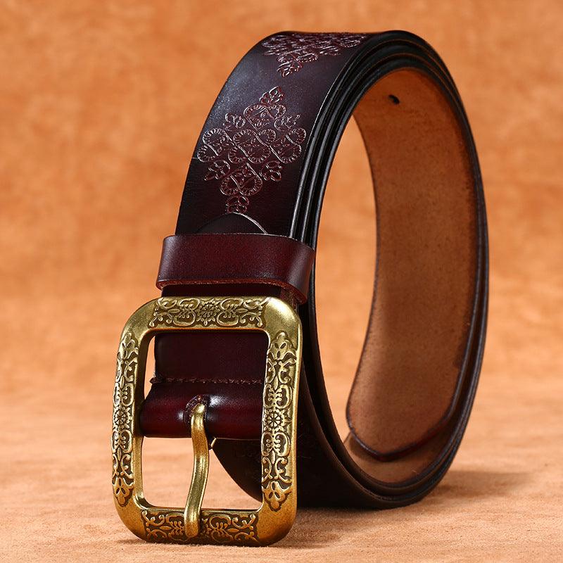 Bohemian Style Leather Belt For Women, Itzel Model - Leather Purse Backpack