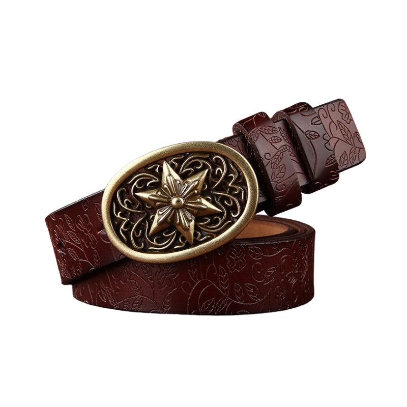 Western Style Leather Belt For Women, Sanaa Model - Leather Purse Backpack