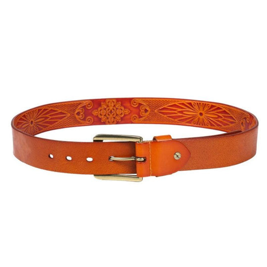 Leather Belt, Textured Bohemian Style For Women, Xioma Model - Leather Purse Backpack