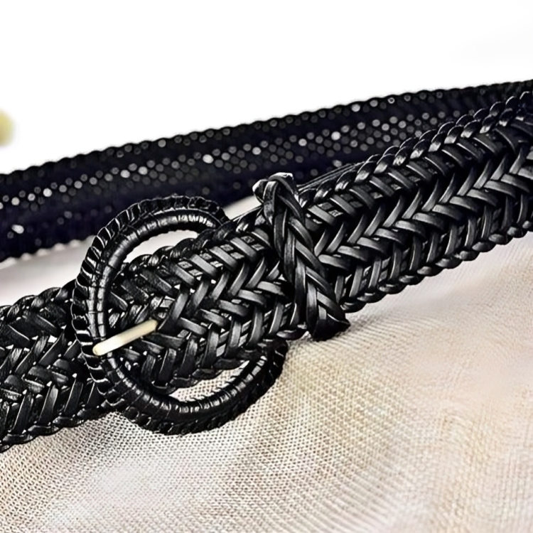 Classic Braided Leather Belt For Women, Emma Model - Leather Purse Backpack