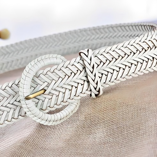 Classic Braided Leather Belt For Women, Emma Model - Leather Purse Backpack