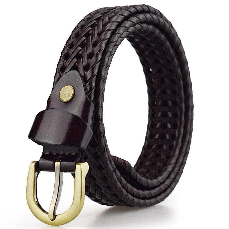 Formal Braided Leather Belt For Women, Marika Model - Leather Purse Backpack