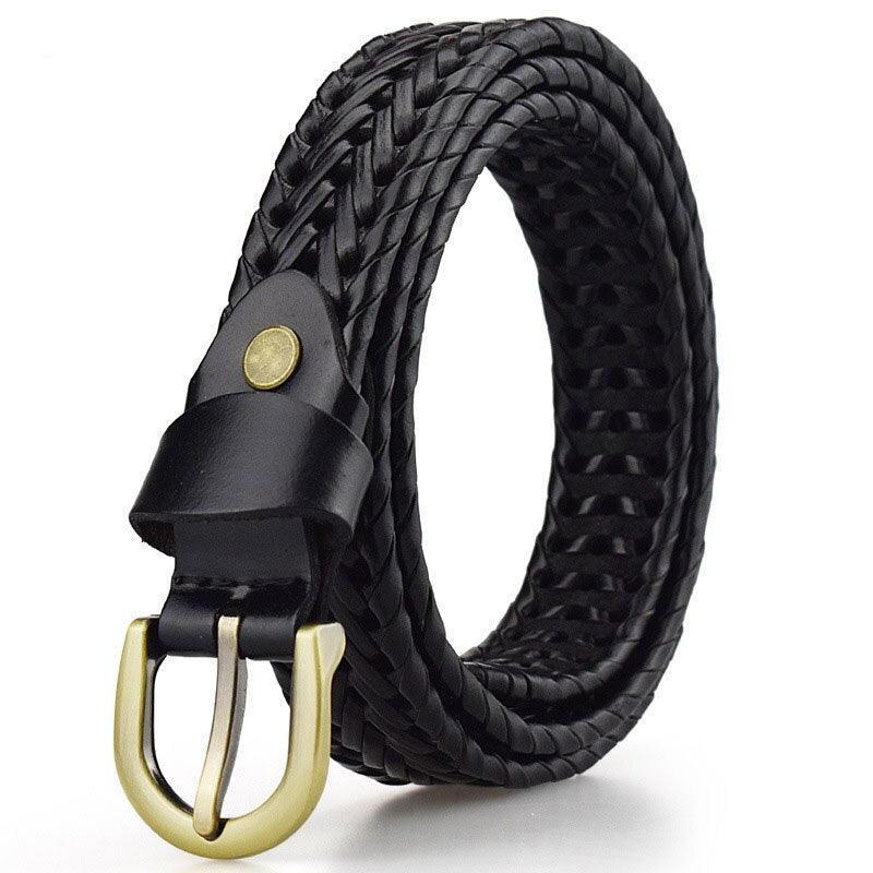 Formal Braided Leather Belt For Women, Marika Model - Leather Purse Backpack