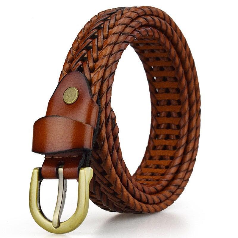 Formal Braided Leather Belt For Women, Marika Model - Leather Purse Backpack