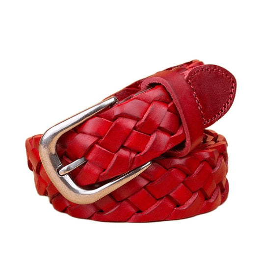 Luxury Braided Leather Belt For Women, Masui Model - Leather Purse Backpack