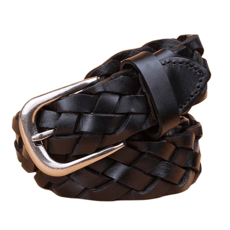 Luxury Braided Leather Belt For Women, Masui Model - Leather Purse Backpack