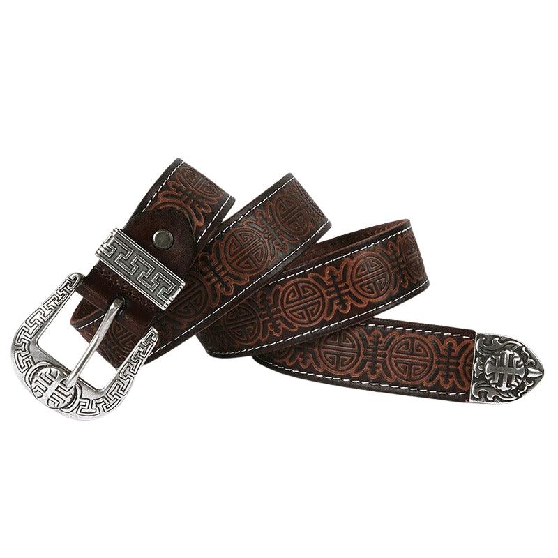 Western Leather Belt For Women, Yehuda Model - Leather Purse Backpack