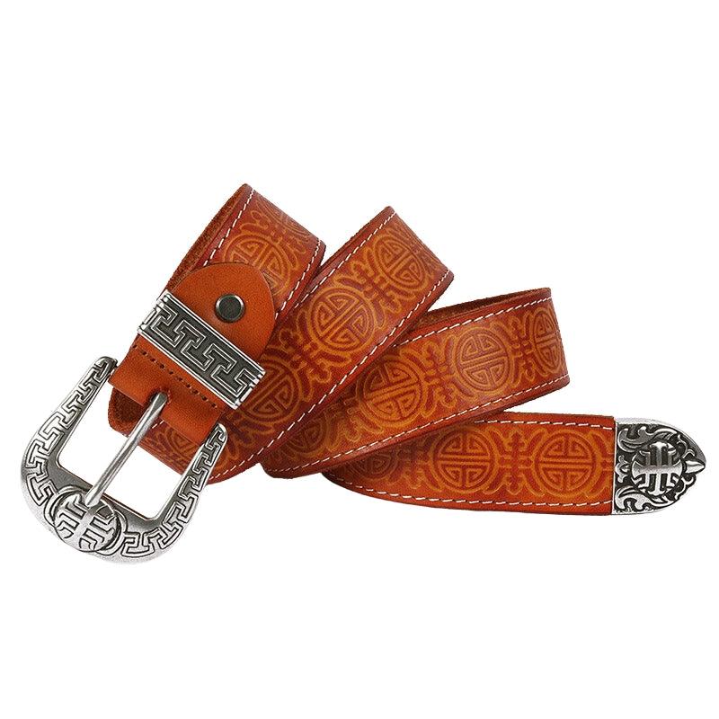 Western Leather Belt For Women, Yehuda Model - Leather Purse Backpack