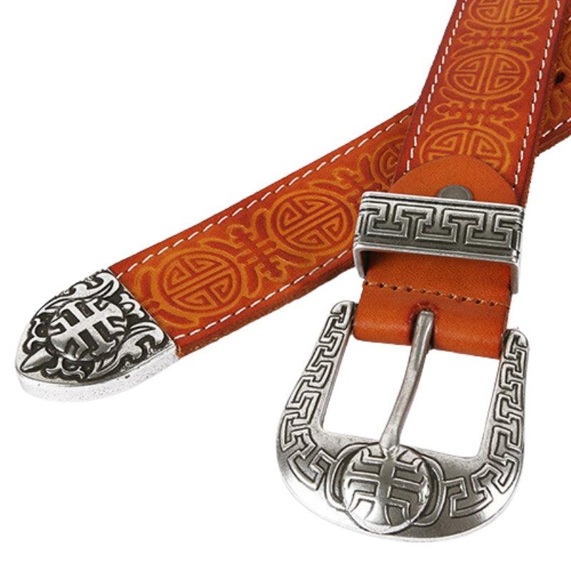 Western Leather Belt For Women, Yehuda Model - Leather Purse Backpack