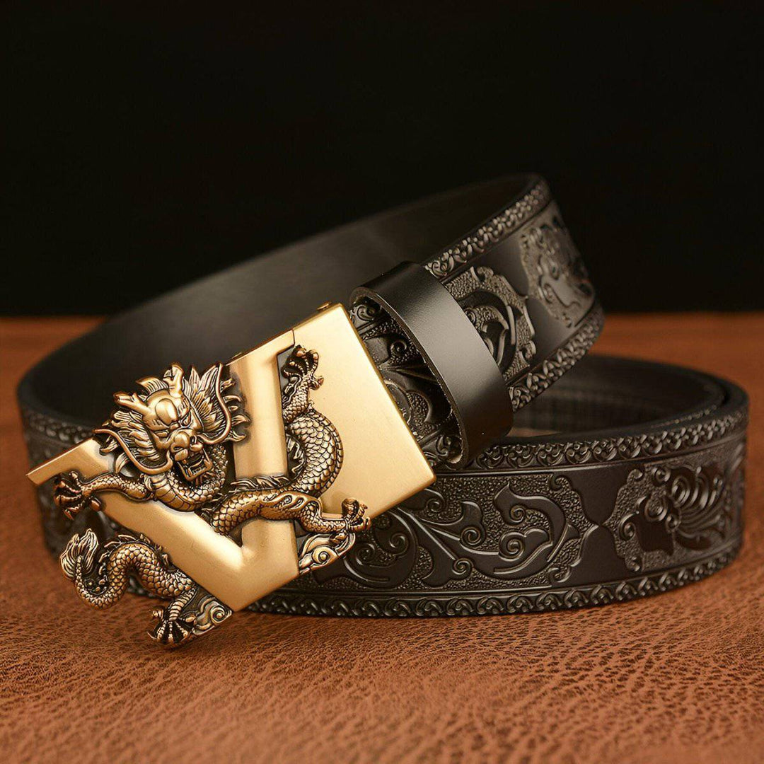 Esprit Animal Belt With Dragon and Letter V Pattern, Zishan Model - Leather Purse Backpack