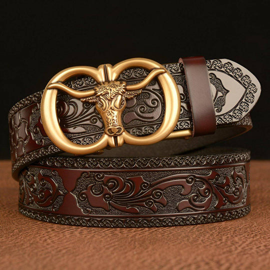 Esprit Animal Belt With Bull Head Pattern, Reece Model - Leather Purse Backpack