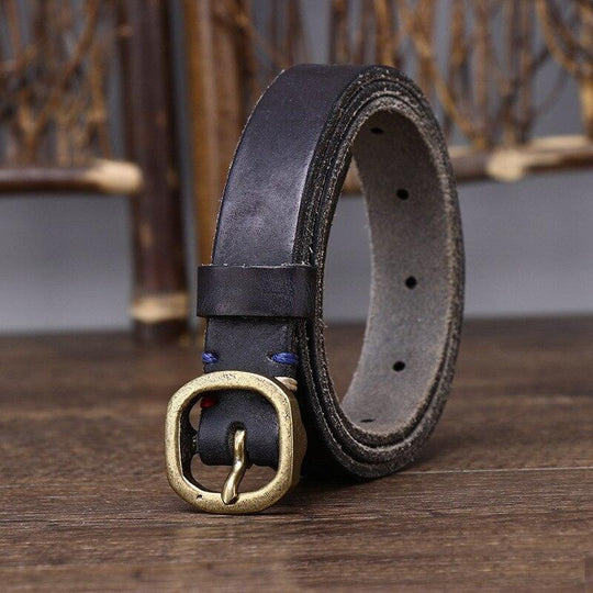 Sophisticated Thin Leather Belt For Women, Arria Model - Leather Purse Backpack