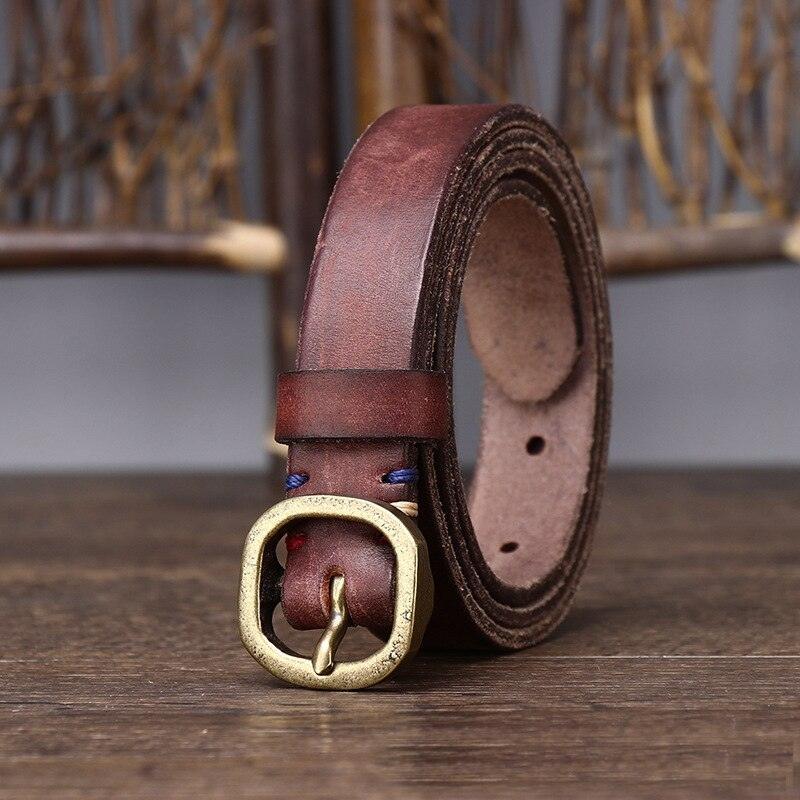 Sophisticated Thin Leather Belt For Women, Arria Model - Leather Purse Backpack
