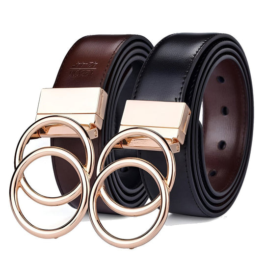 Reversible 2 in 1 Leather Belt For Women, Lena Model - Leather Purse Backpack