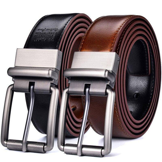Reversible 2 In 1 Leather Belt For Men, Elegant Model - Leather Purse Backpack