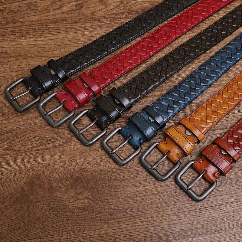 Casual Braided Leather Belt, Anatol Model For Men - Leather Purse Backpack