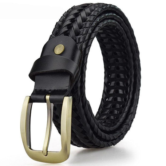 Elegant Braided Leather Belt For Women, Nikoloz Model - Leather Purse Backpack