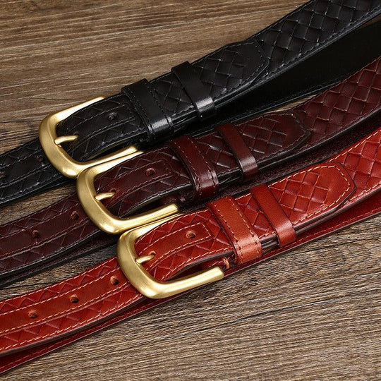 Durable Braided Leather Belt For Women, Romuald Model - Leather Purse Backpack
