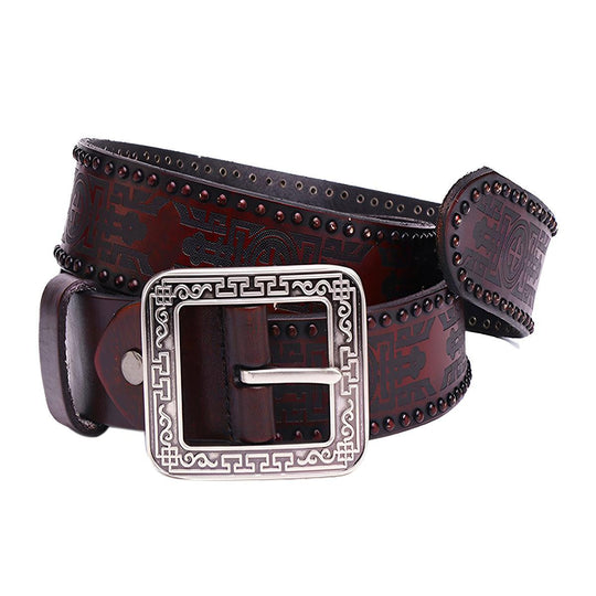 Unique Western Leather Belt For Woman, Daksha Model - Leather Purse Backpack