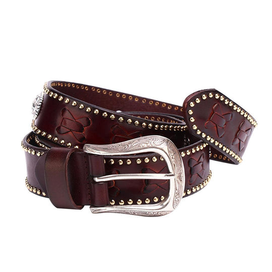 Western Leather Belt For Women, Chumani Model - Leather Purse Backpack