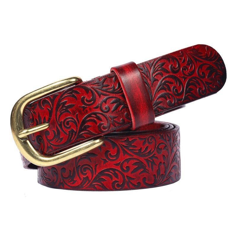 Unique Western Leather Belt For Women, Eyota Model - Leather Purse Backpack