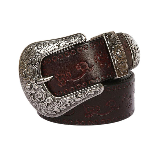 Classic Western Leather Belt For Women, Osyka Model - Leather Purse Backpack