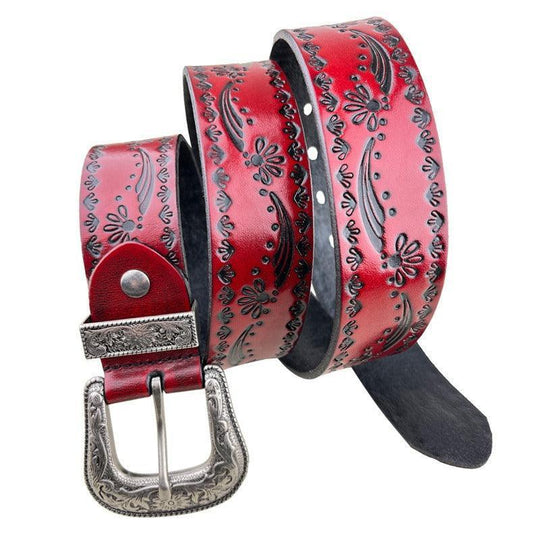 Classic Western Leather Belt For Women, Tusa Model - Leather Purse Backpack