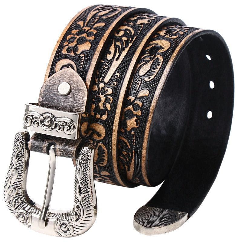 Unique Western Leather Belt For Women, Yatokya Model - Leather Purse Backpack