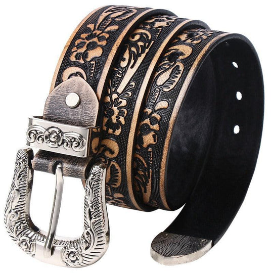 Unique Western Leather Belt For Women, Yatokya Model - Leather Purse Backpack