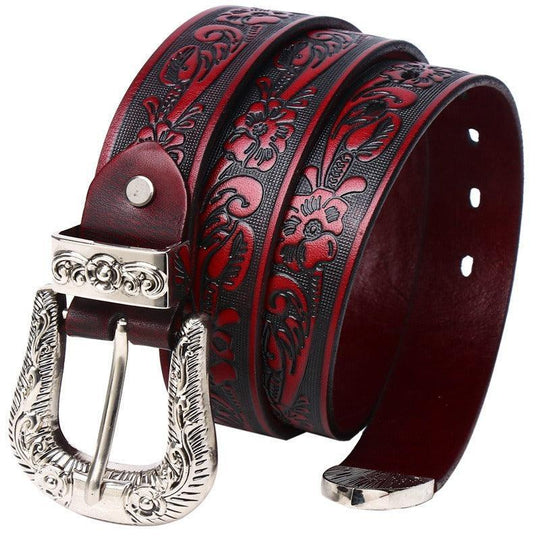 Unique Western Leather Belt For Women, Yatokya Model - Leather Purse Backpack