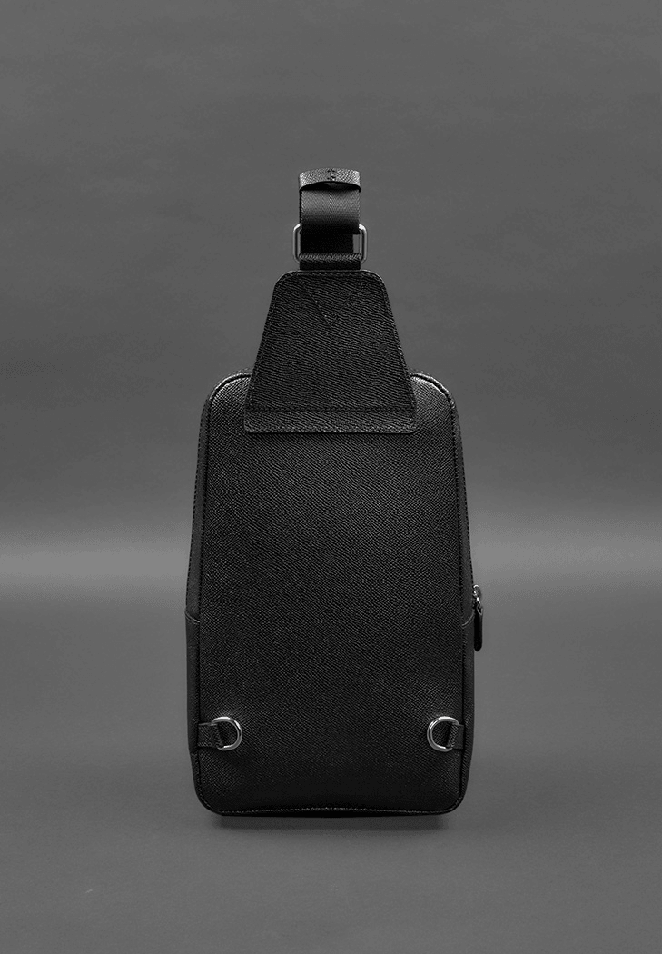 Chic Leather Sling Bag for Men – Elegant One-Shoulder Chest Pack - Leather Purse Backpack