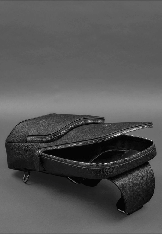 Chic Leather Sling Bag for Men – Elegant One-Shoulder Chest Pack - Leather Purse Backpack
