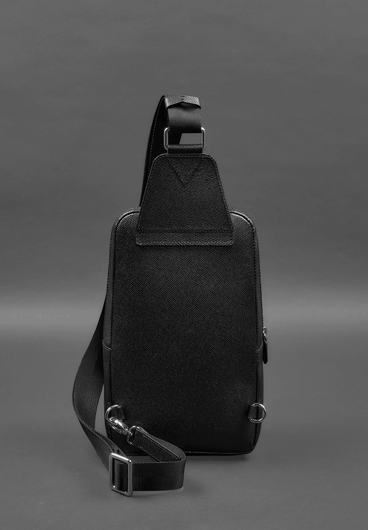 Chic Leather Sling Bag for Men – Elegant One-Shoulder Chest Pack - Leather Purse Backpack