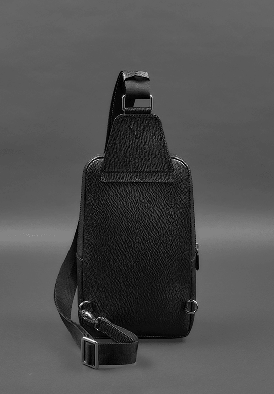 Chic Leather Sling Bag for Men – Elegant One-Shoulder Chest Pack - Leather Purse Backpack