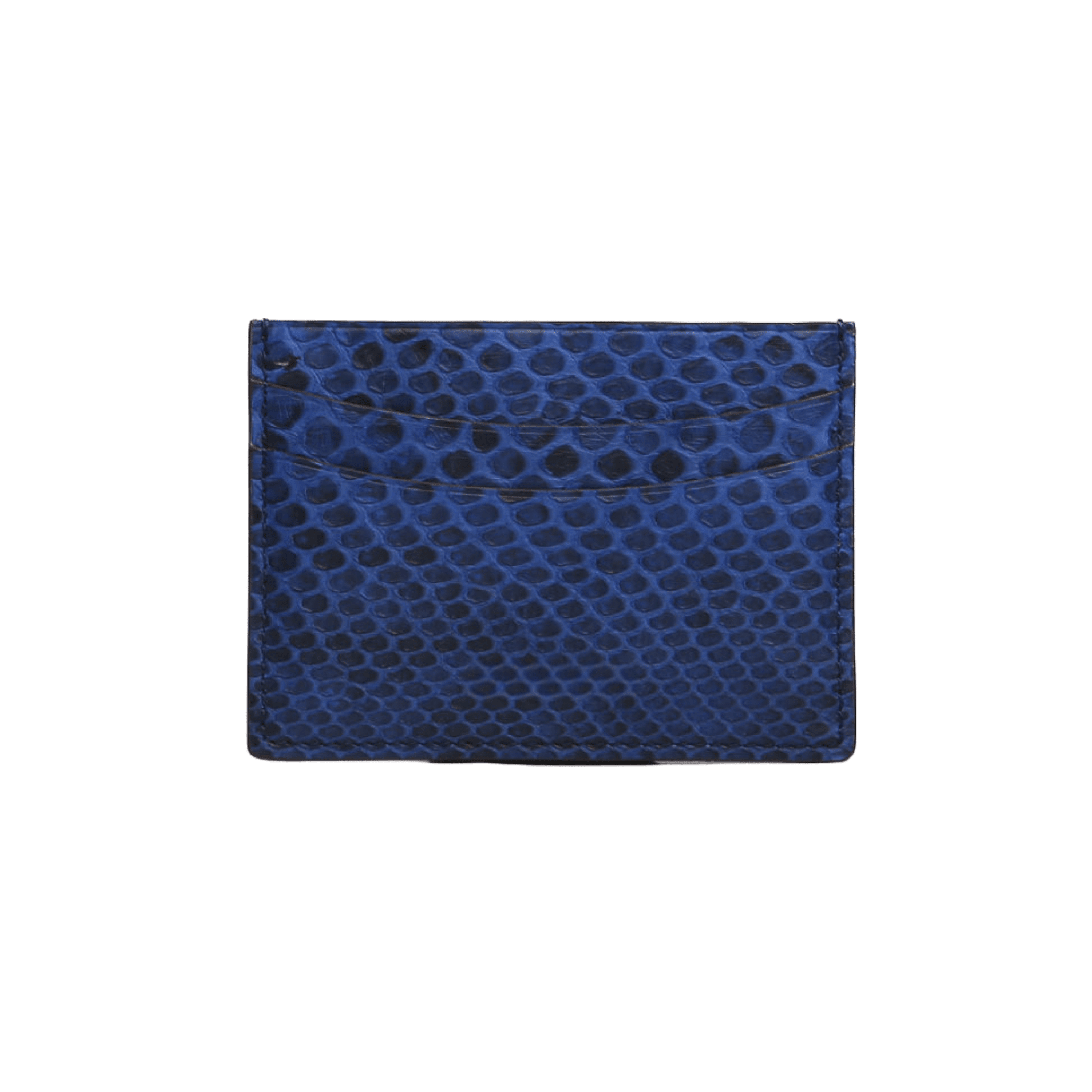 Chic Navy Blue Python Leather Card Holder - Leather Purse Backpack
