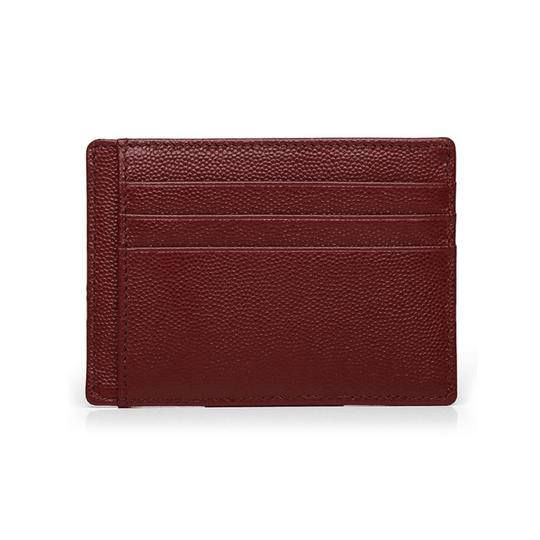 Designer Burgundy Leather Card Holder - Leather Purse Backpack