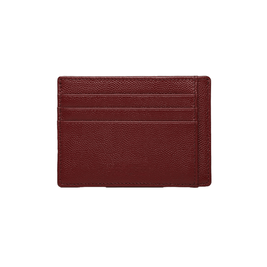 Designer Burgundy Leather Card Holder - Leather Purse Backpack