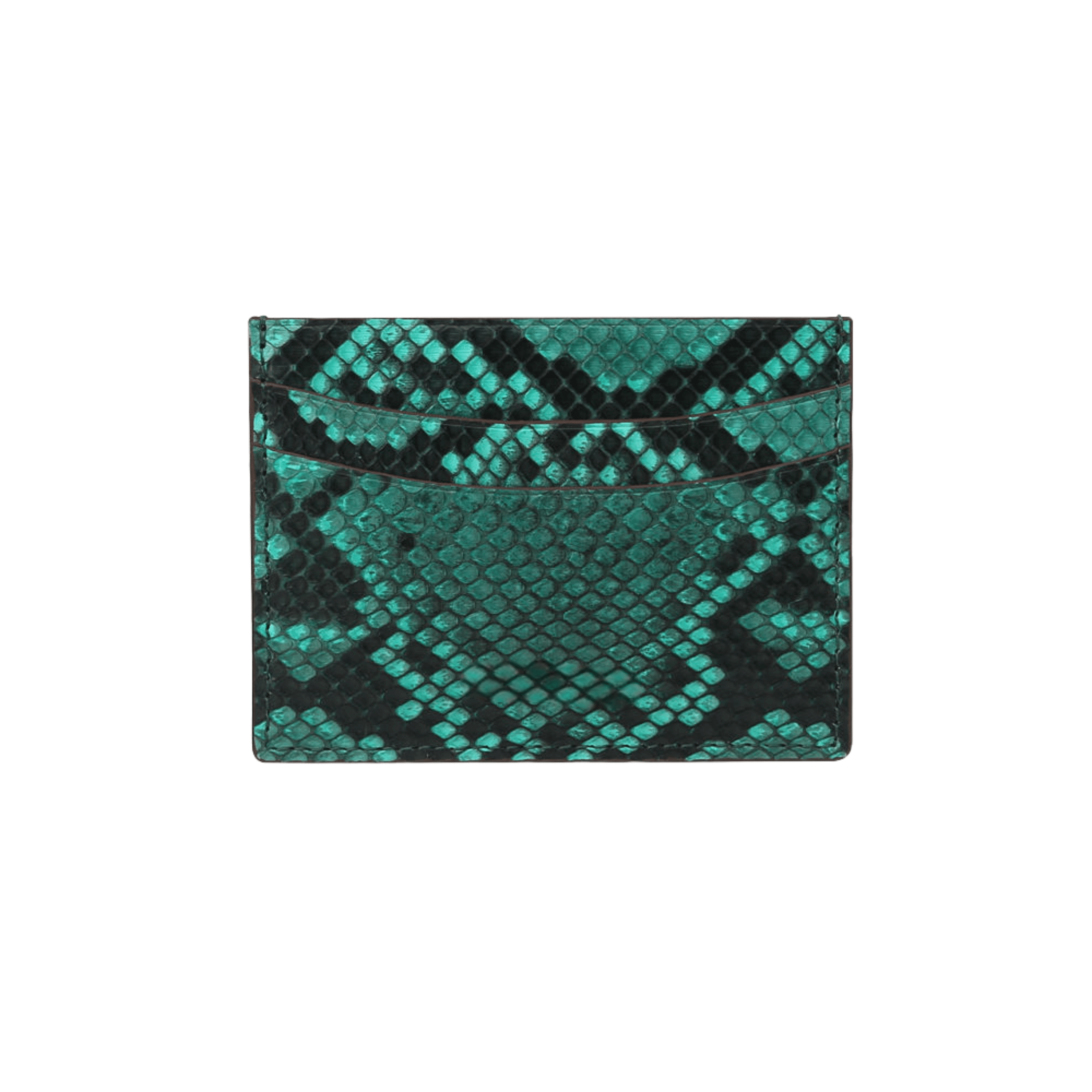 Designer Green Python Leather Card Holder - Leather Purse Backpack