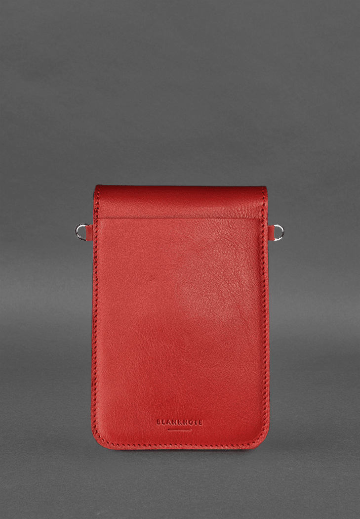 Designer Handcrafted Red Leather Bag for Phone - Leather Purse Backpack