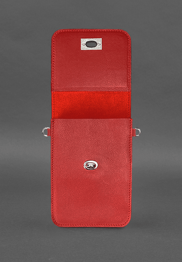 Designer Handcrafted Red Leather Bag for Phone - Leather Purse Backpack