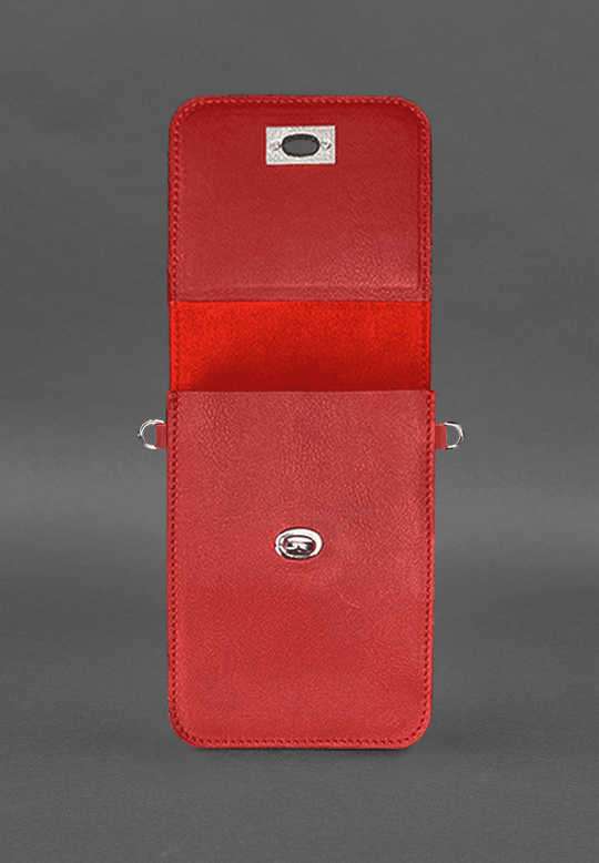 Designer Handcrafted Red Leather Bag for Phone - Leather Purse Backpack